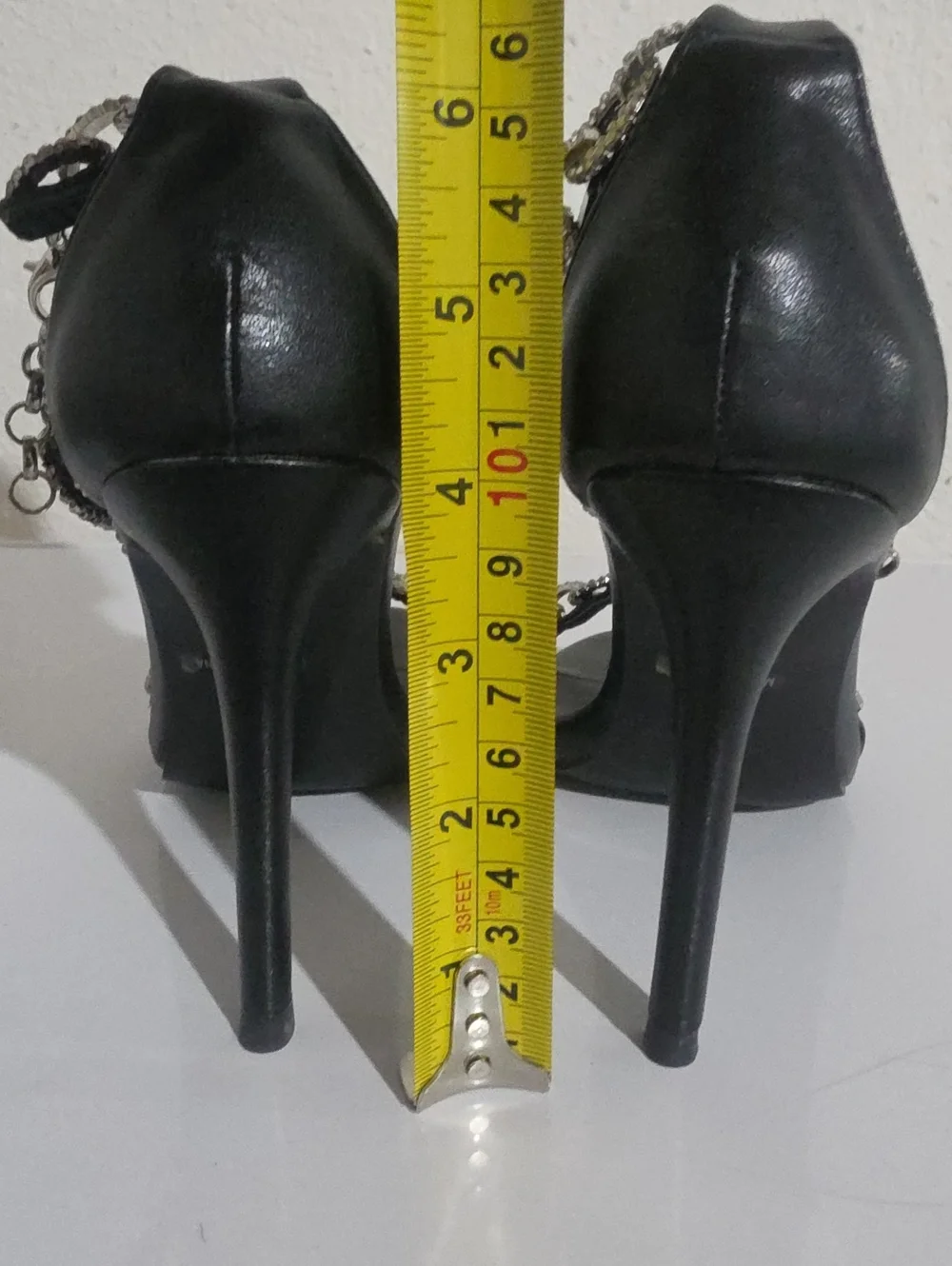 Mixx Shuz Black Crystal Chain Evening Sandals